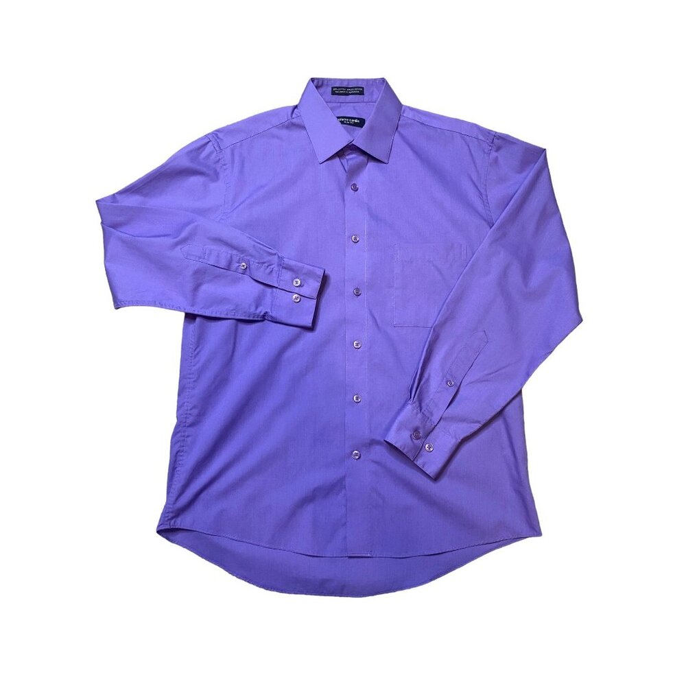 Pierre Cardin Purple Button Down Shirt M 15-15 1/2 32/33